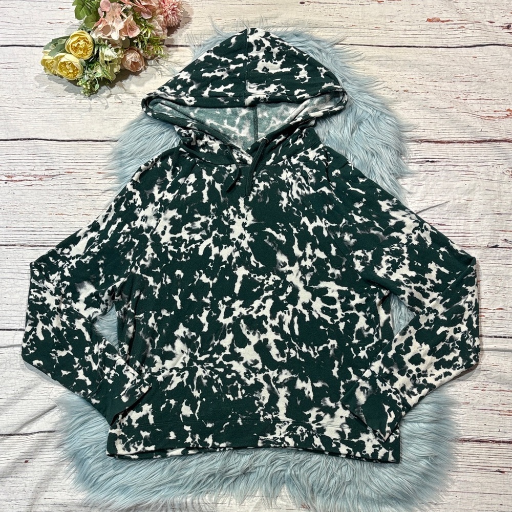 Majestic Filatures French Soft Touch Green White Pullover Hoodie